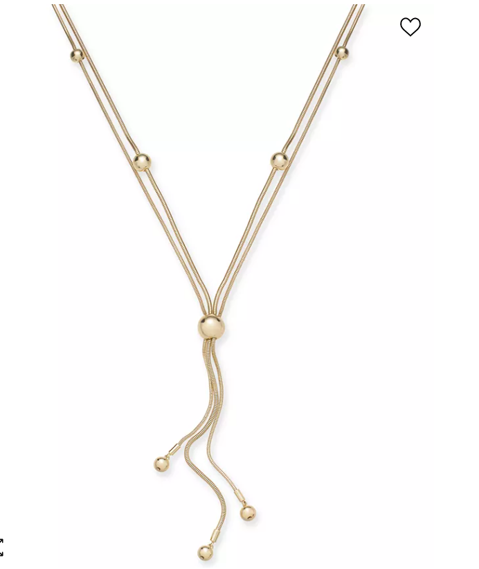 Alfani Beaded Double Strand Lariat Necklace, 24 + 2 Extender