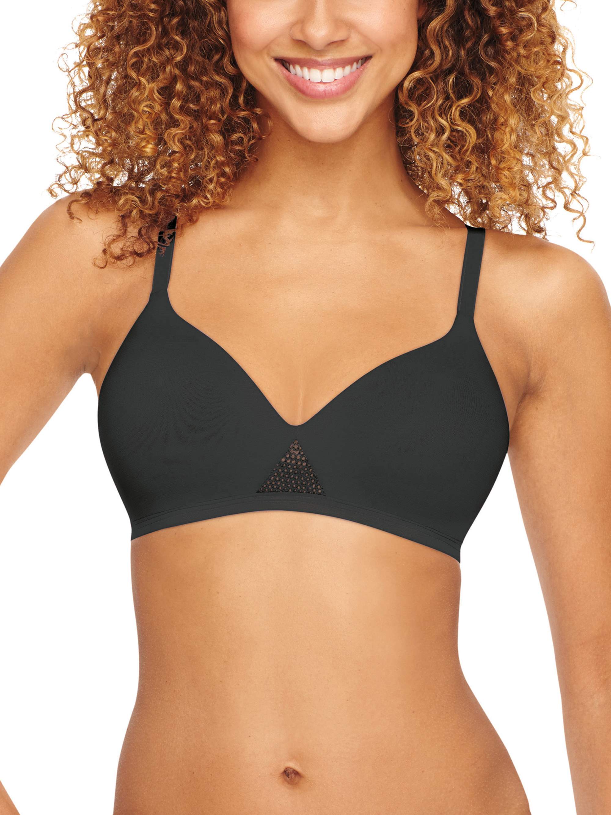 Hanes Women S Oh So Light Foam ComfortFlex Fit Wirefree Bra Black/Nude M