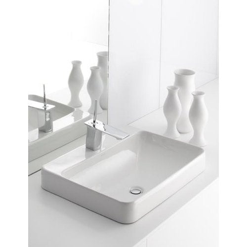 Kohler K-2660-1-0 Vitreous China Above Counter Rectangular Bathroom Sink, 25.512