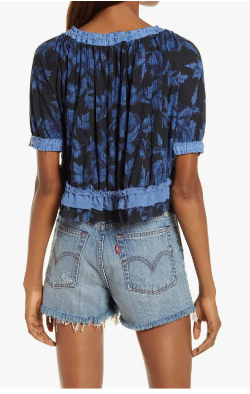 Free People Perfect Day Gathered Top, Choose Sz/Color