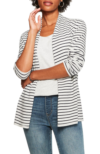 Nic and Zoe Sweetheart Stripe Cardigan, Size Small