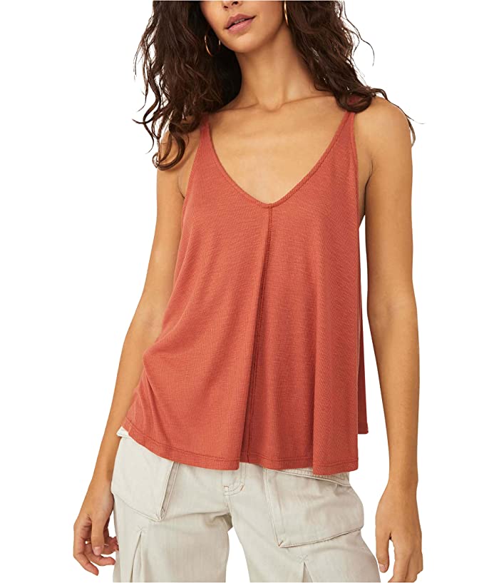 Free People Dani Swing Tank in Burnt Clay, Size Medium