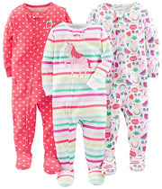 Simple Joys by Carters 3-Pack Snug Fit Footed Cotton Pajamas, 12 Months