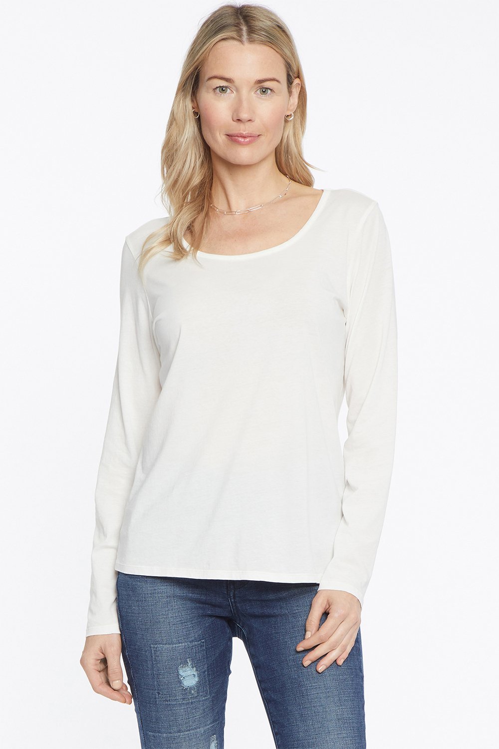 NYDJ Womens Long Sleeved Scoopneck T-Shirt