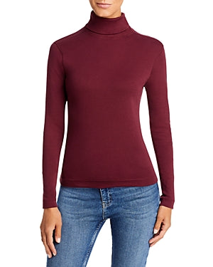 Three Dots Solid Turtleneck Top