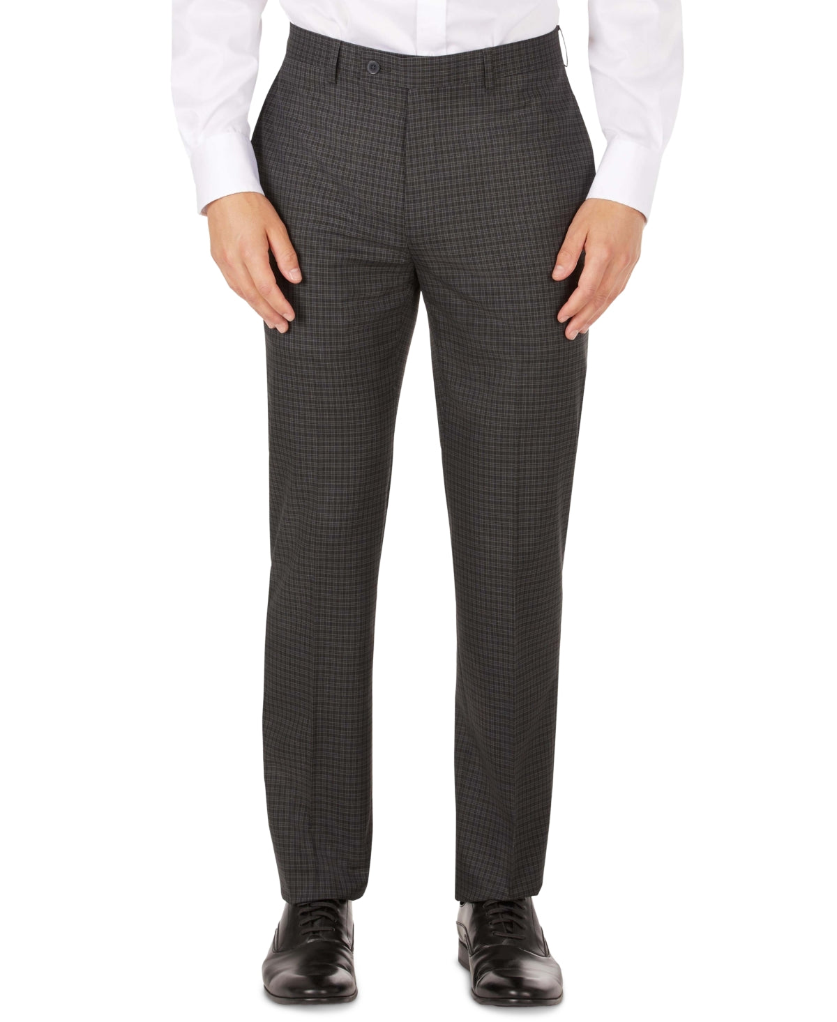 Calvin Klein Mens Slim-Fit Mini-Check Dress Pants 34x34/Charcoal Calvin Klein Mens Slim-Fit Mini-Check Dress Pants 34x34/Charcoal