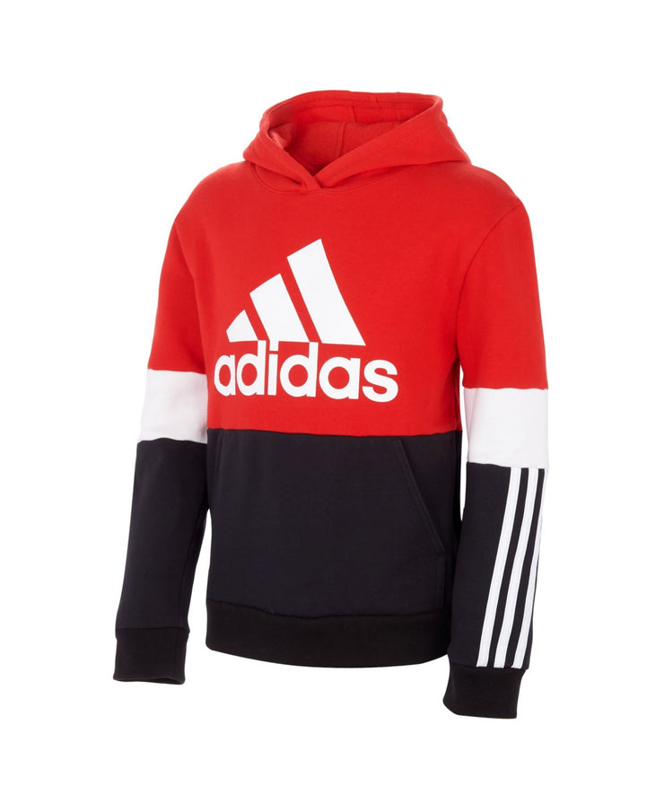 Adidas Big Boys Colorblock 3-Stripes Pullover Hoodie, Size L 14/16