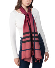 Giani Bernini Ombre Plaid Oblong Scarf, Red, One Size