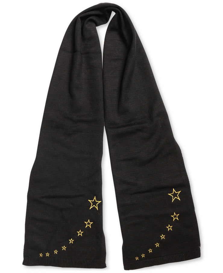 Jenni Womens Black Embroidered Scarf – Stars – One Size