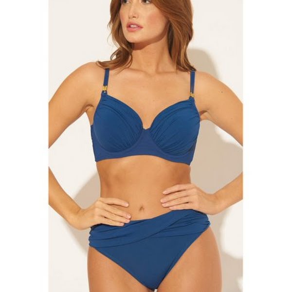 Bleu Rod Beattie Stretch UV Protection Shirred Adjustable Swimsuit Top