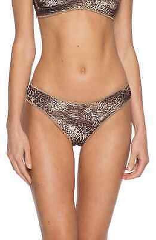 Becca Purfection Printed Ribbed Hipster Bikini Bottoms, Size Medium