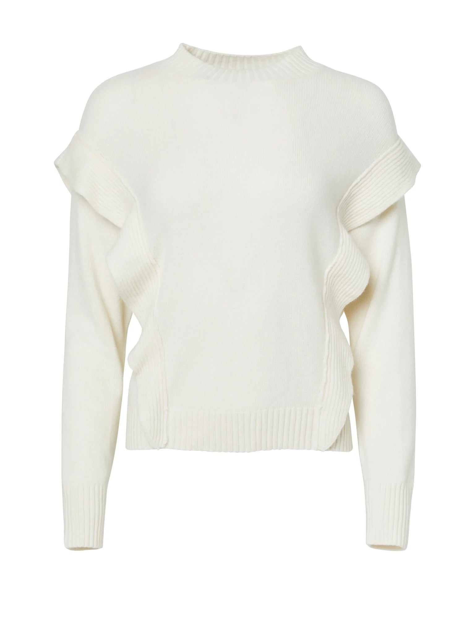 Bcbgmaxazria Flounce Trim Sweater – Gardenia