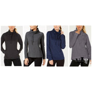 32 Degrees Fleece Quilted Funnel-Neck Pullover Top