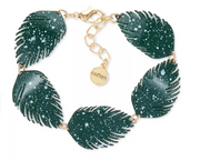 Alfani Gold-Tone Colored Palm Leaf Flex Bracelet
