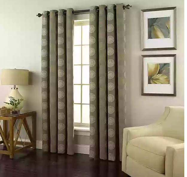 Spiral 50X84-Inch Grommet Top Window Curtain Panel in Charcoal