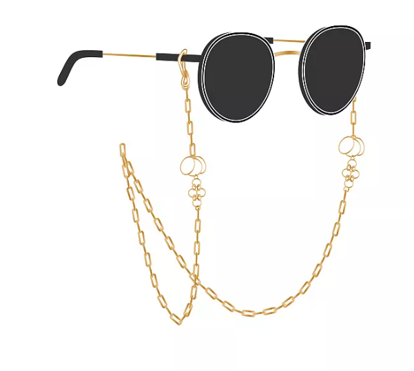 Unwritten Gold Flash Plated Leaf Design 27″ Glasses or Face Mask Chain