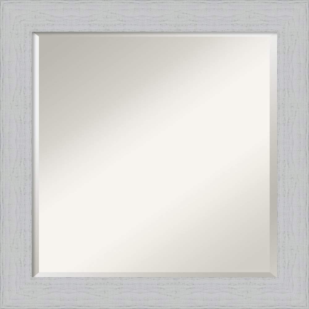 Amanti Art Framed Shiplap White Wall Mirror