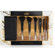 💯Glitterati Culture Large Essential Makeup Brush Set 6-Pc + Cosmetic Bag