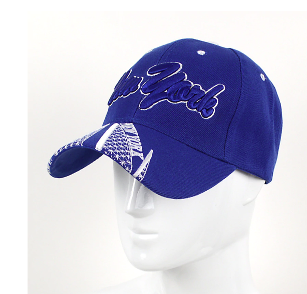 New York Blue 3D Embroidered Baseball Cap, Hat