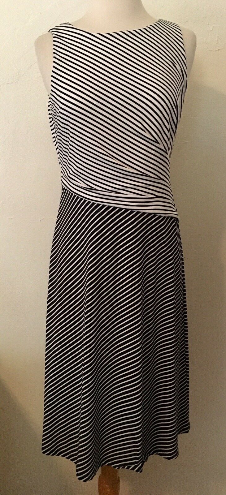 Lauren Ralph Lauren Striped Mixed Media Jersey Dress, Size 6