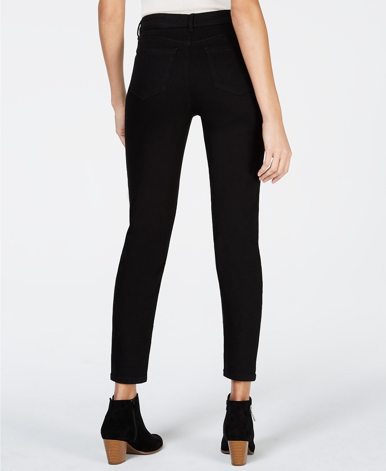 Style and Co Petite Curvy Embellished Skinny Jeans, 12P/Black Rinse