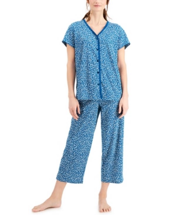Charter Club Cotton Short Sleeve Pajama Top, Size Medium
