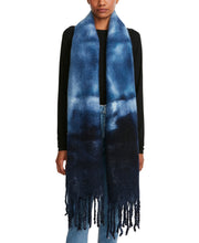 Steve Madden Womens Tie Dye Scarf – Black/Blue/Smoke – 81 Inch x 20 Inch