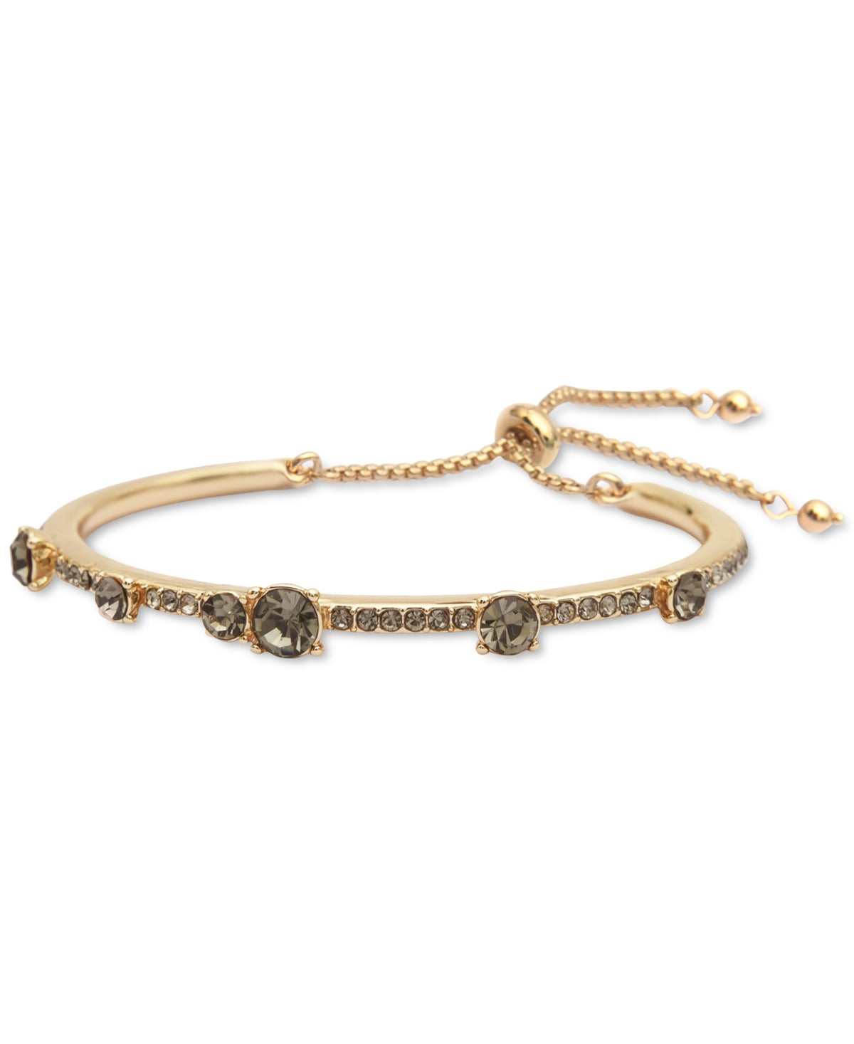 Inc Gold-Tone Black Stud Slider Bracelet, Black