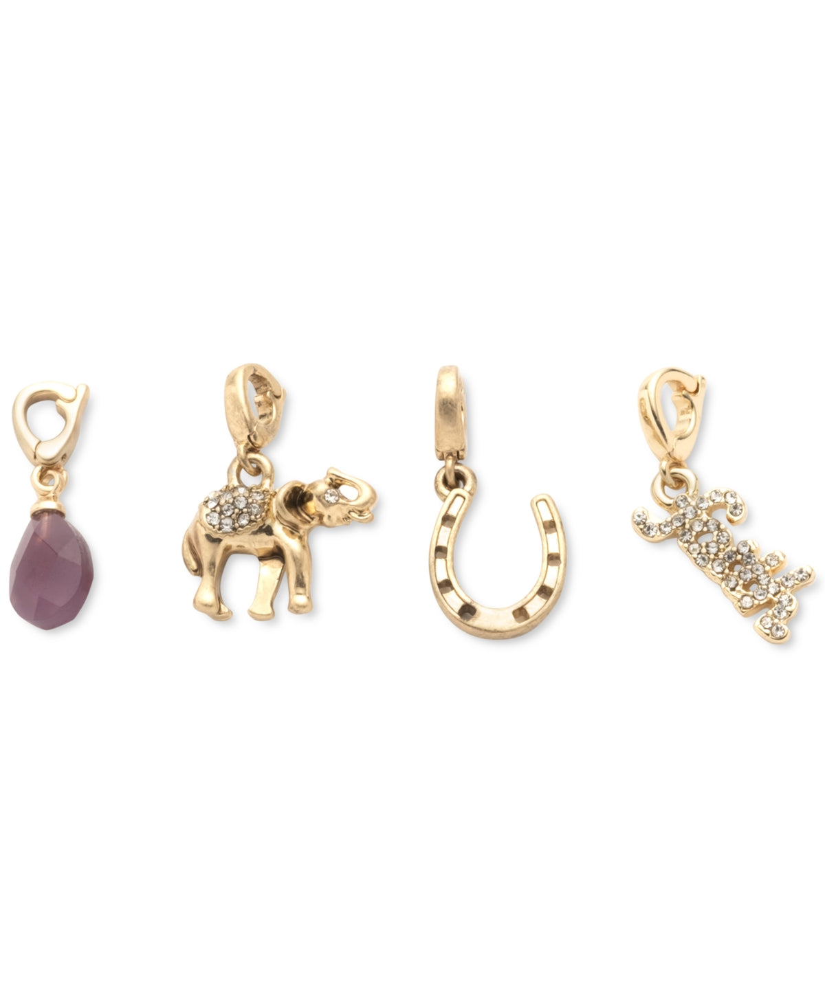 Lonna & Lilly Gold-Tone 4-PC. Set Pave & Stone Luck-Motif Charms – Multi