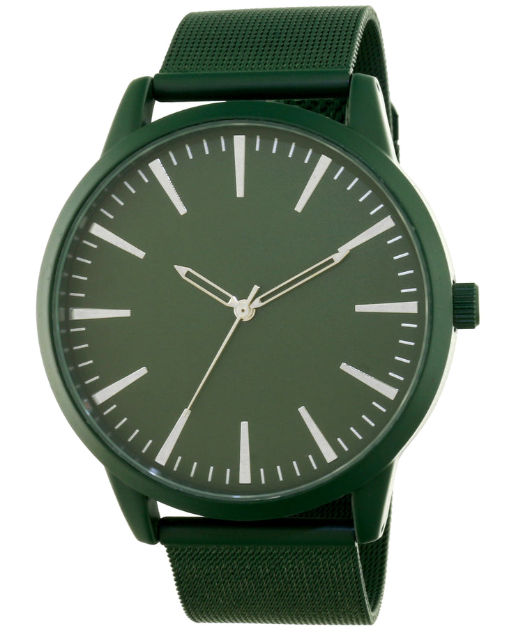 Inc Mens Mesh Bracelet Watch 48mm, Green