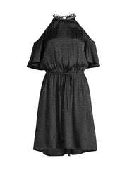 Michael Michael Kors Cold-Shoulder Chain-Neck Dress, Size Xs
