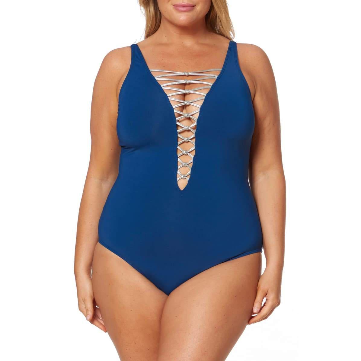 Bleu Rod Beattie Knotty But Nice Lace Down Mio Swimsuit