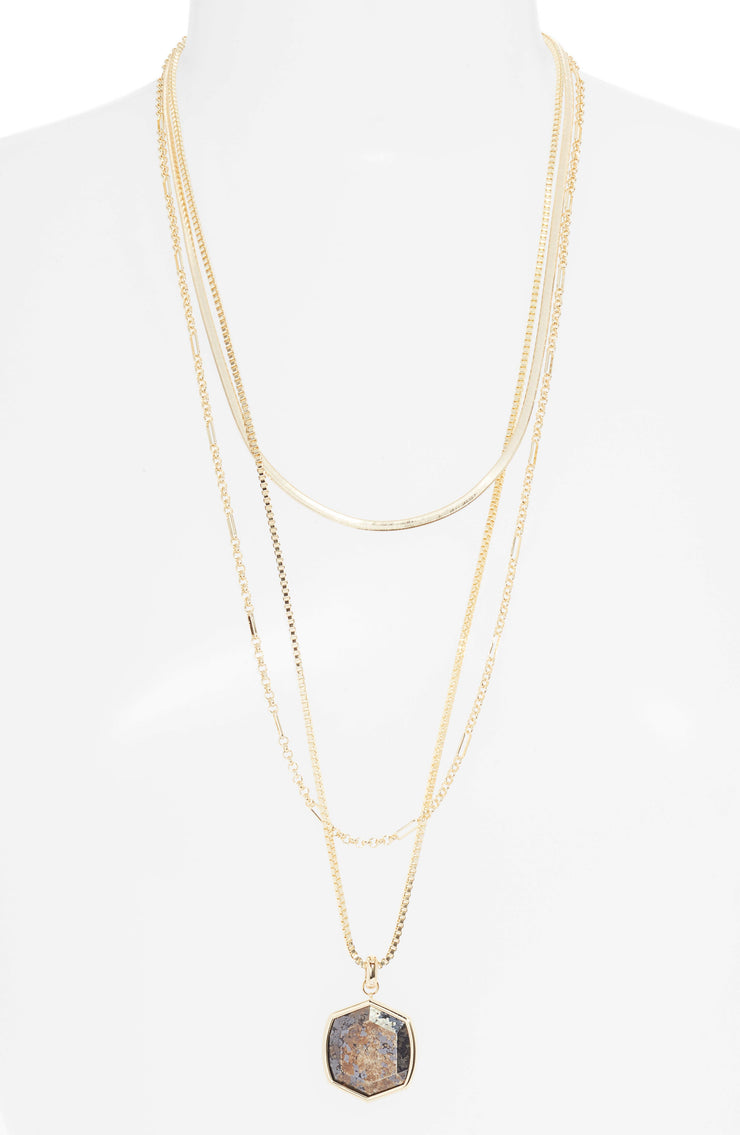 Kendra Scott Opalite 30″ Triple Strand Layered Pendant Necklace