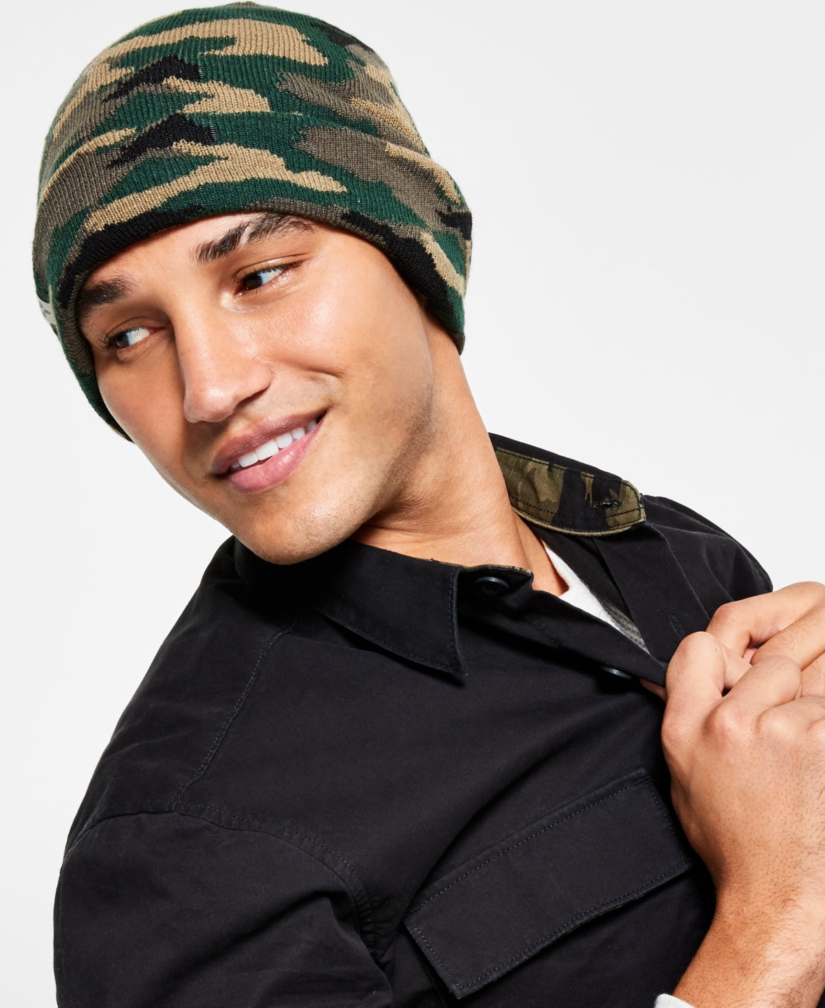 Sun + Stone Mens Mid-Camo Beanie