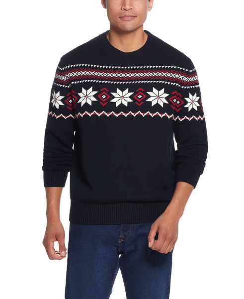 Weatherproof Vintage Mens Snowflake Crew Neck Sweater, Size XL