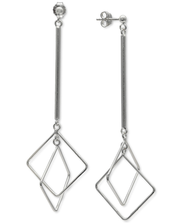 Giani Bernini Square Wire Linear Drop Earrings in Sterling Silver