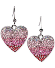 Holiday Lane Silver-Tone Ombre Pave Heart Drop Earrings