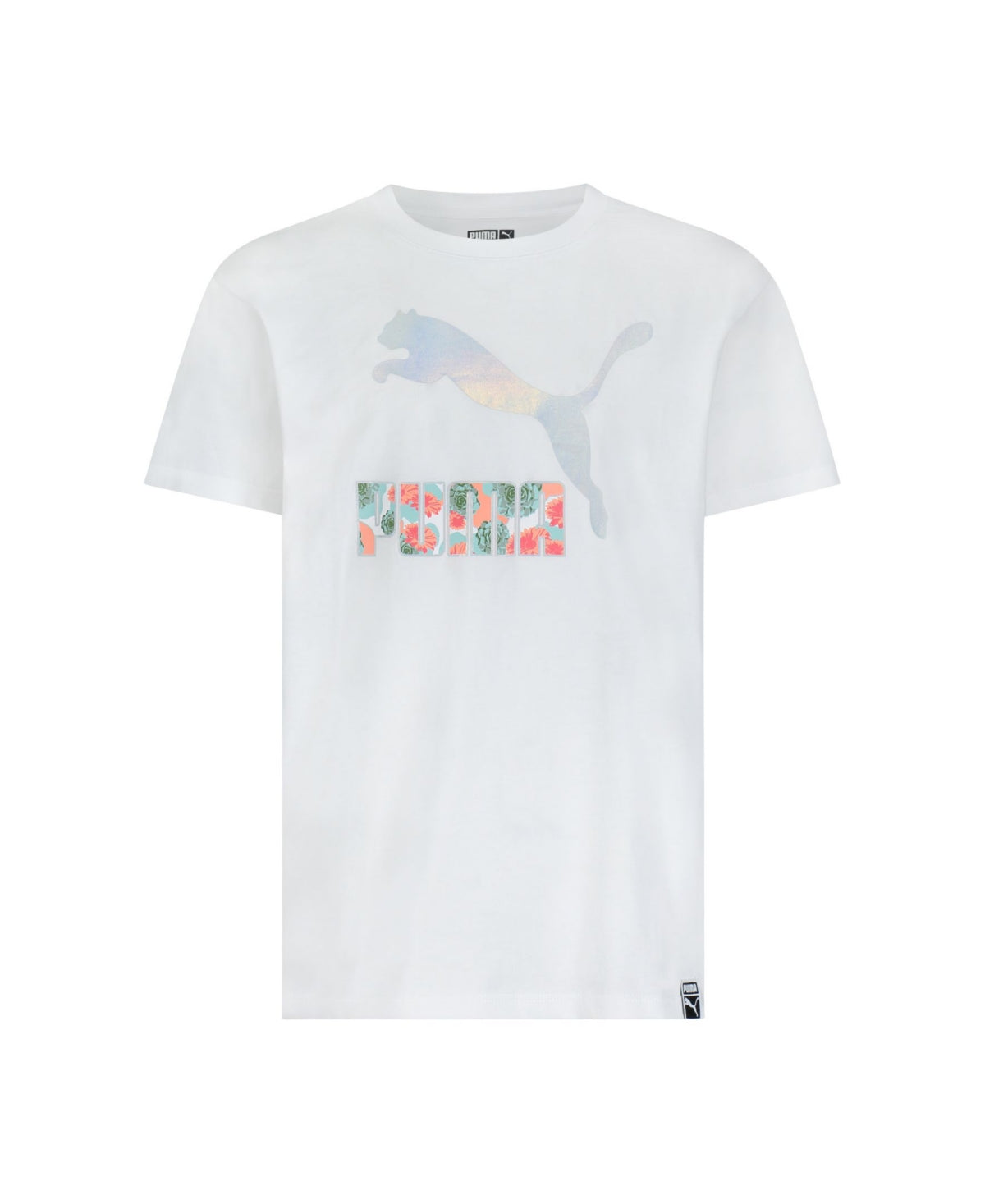 PUMA Big Girls Flower Aura Pack Graphic T-shirt, Size Large