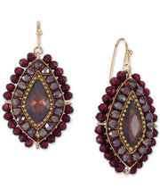 Style and Co Gold-Tone Bead and Stone Drop Earrings, Purple