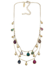 Style and Co Gold-Tone Disc and Multicolor Stone Layered Necklace