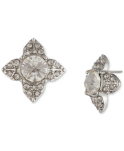 Givenchy Silver-Tone Crystal Flower Button Earrings