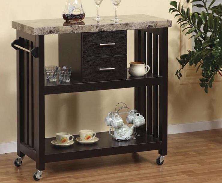 Global Movement Kitchen Cart in Red Cocoa