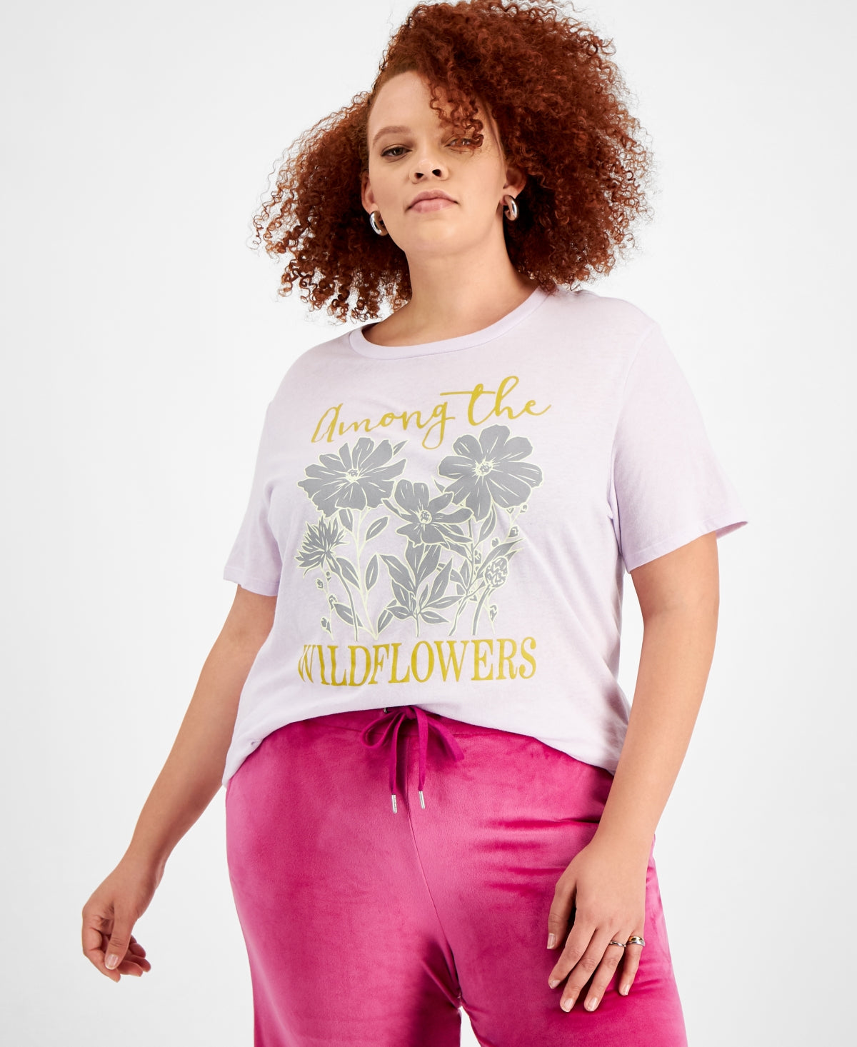 Love Tribe Trendy Plus Size Wildflowers Graphic T-Shirt