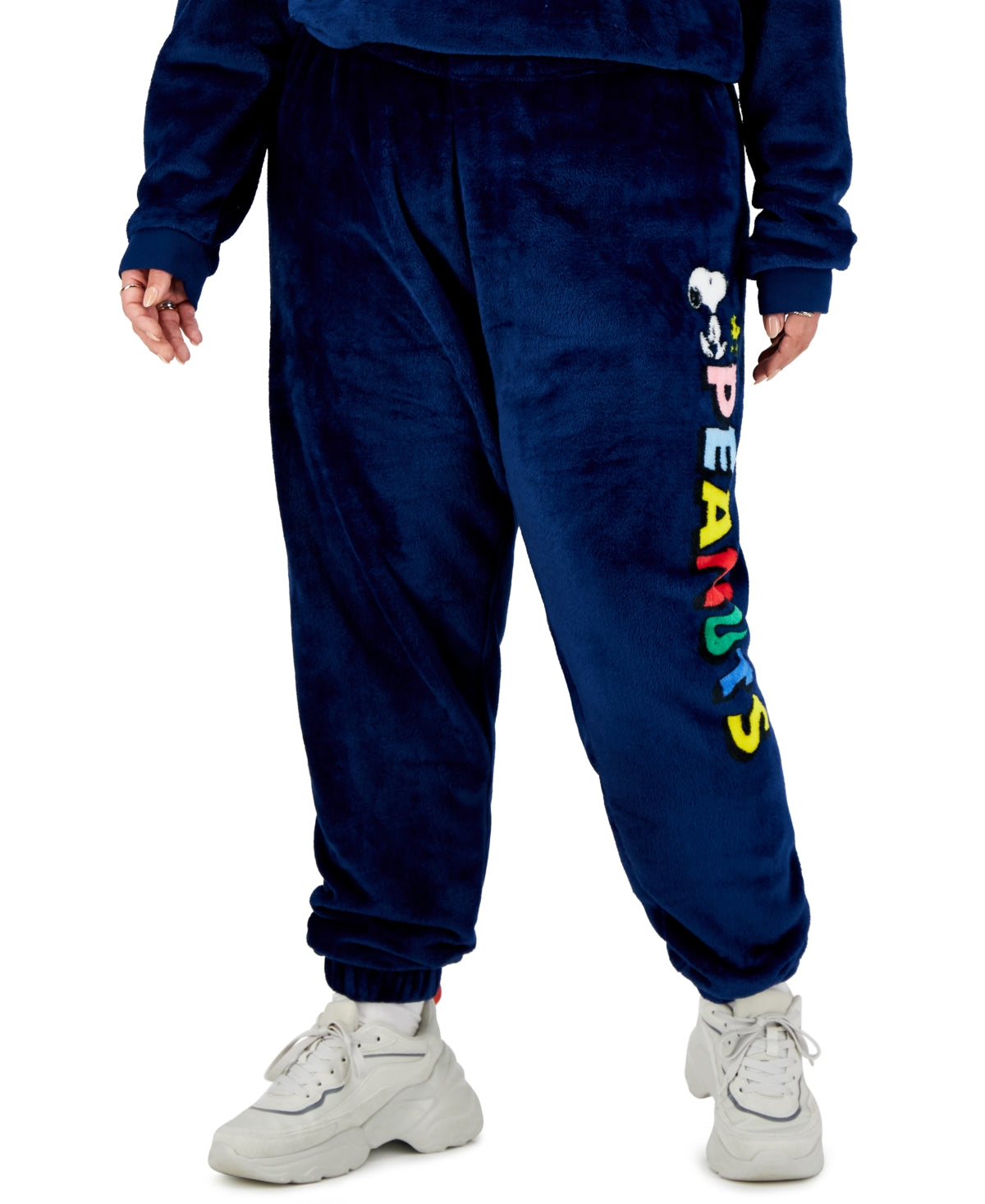 Love Tribe Plus Size Peanuts Graphic Plush Jogger Pants