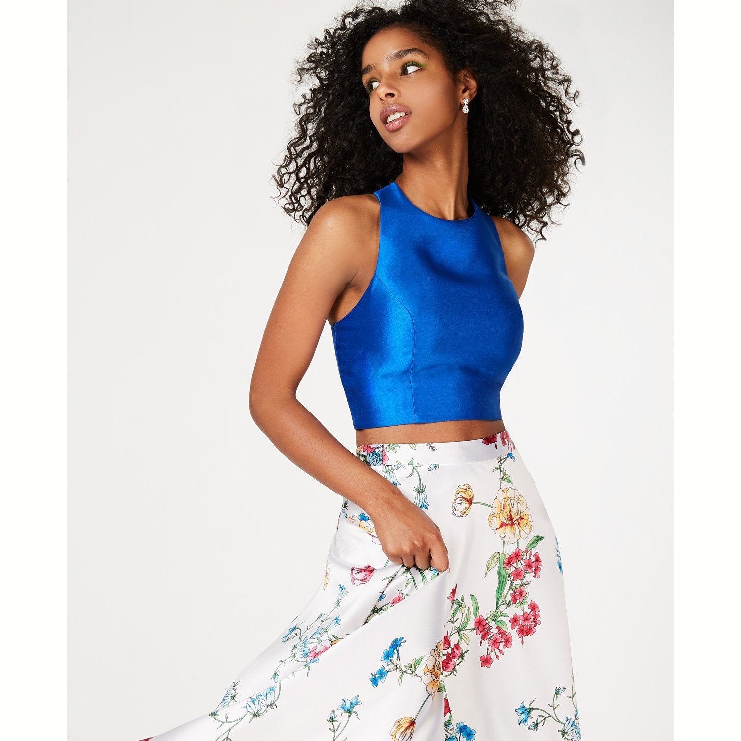 City Studios Juniors Satin Crop Top