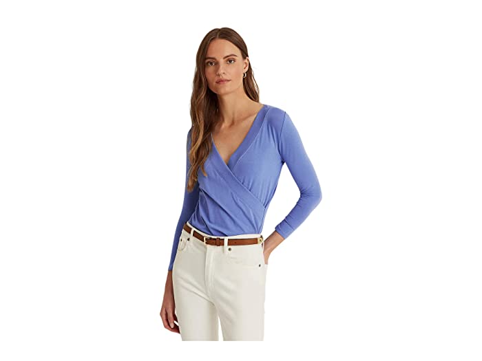 Lauren Ralph Lauren Wrap-Style Jersey Top