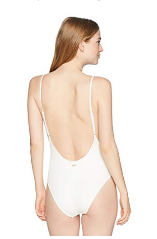 Roxy Womens Surf Memory One Piece Swimsuit, Marshmallow, Large