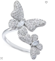 Giani Bernini Cubic Zirconia Pave Butterfly Ring in Sterling Silver, Size 7