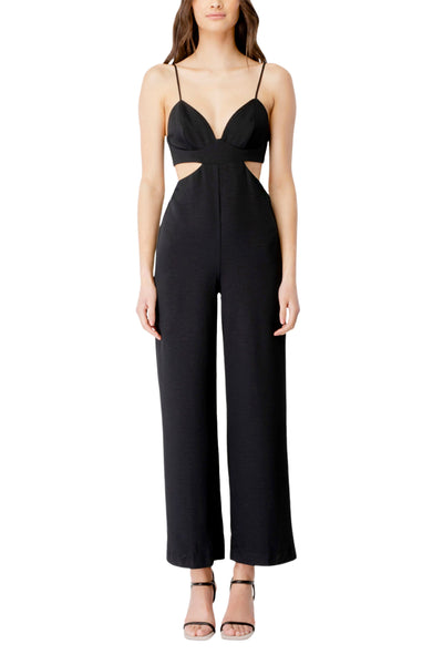 Bardot Womens Cut-Out Wide Leg Jumpsuit