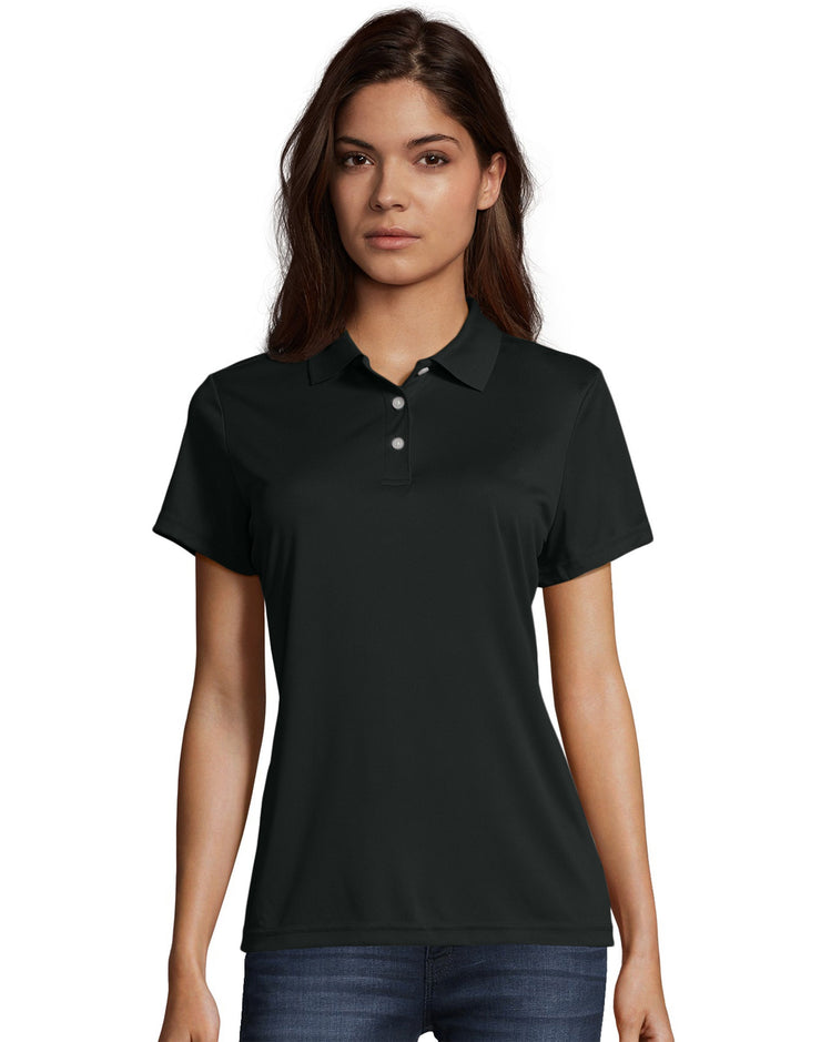 Hanes Womens Cool-Dri Short Sleeve Performance Polo Shirt, X-Large, Black